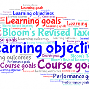 word cloud about learning objectives